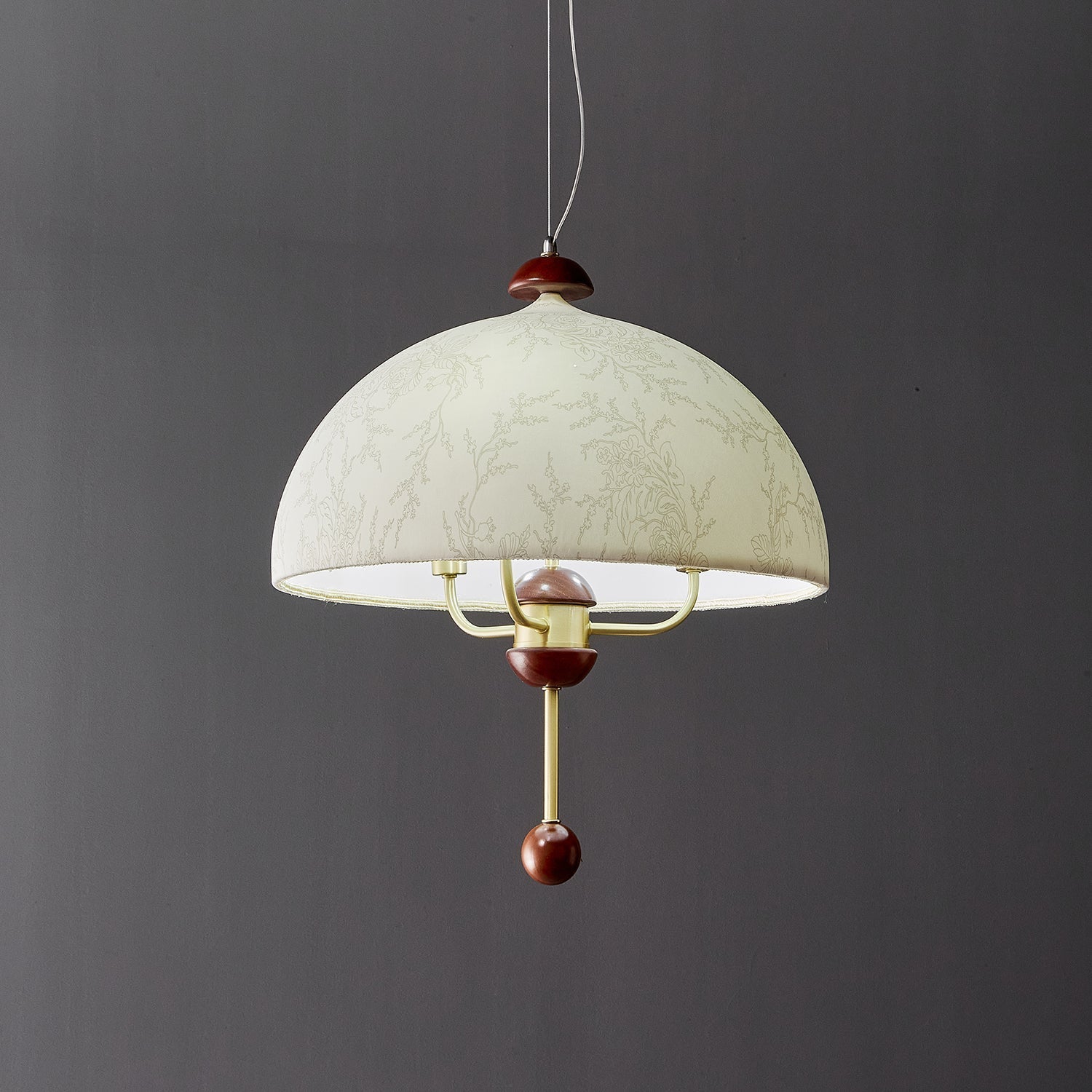 Varaeia Traditional Elegance Bloom Fabric Wood Pendant Lamp