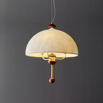 Varaeia Traditional Elegance Bloom Fabric Wood Pendant Lamp