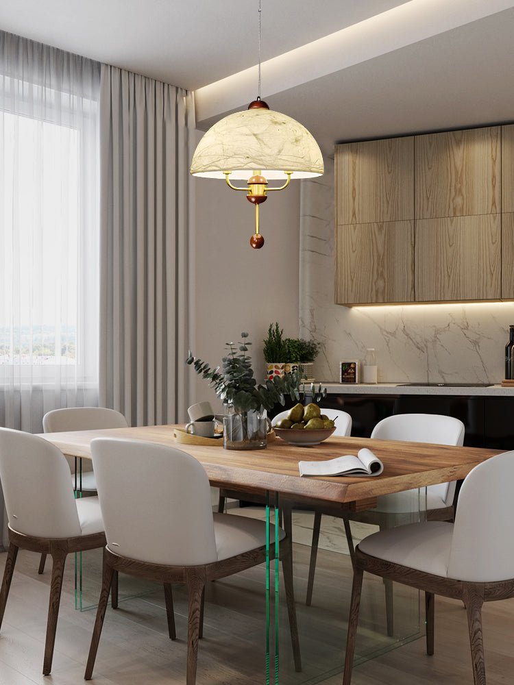 Varaeia Traditional Elegance Bloom Fabric Wood Pendant Lamp