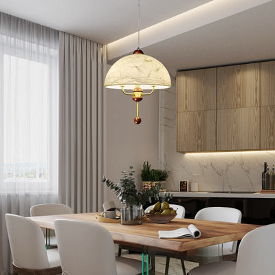 Varaeia Traditional Elegance Bloom Fabric Wood Pendant Lamp