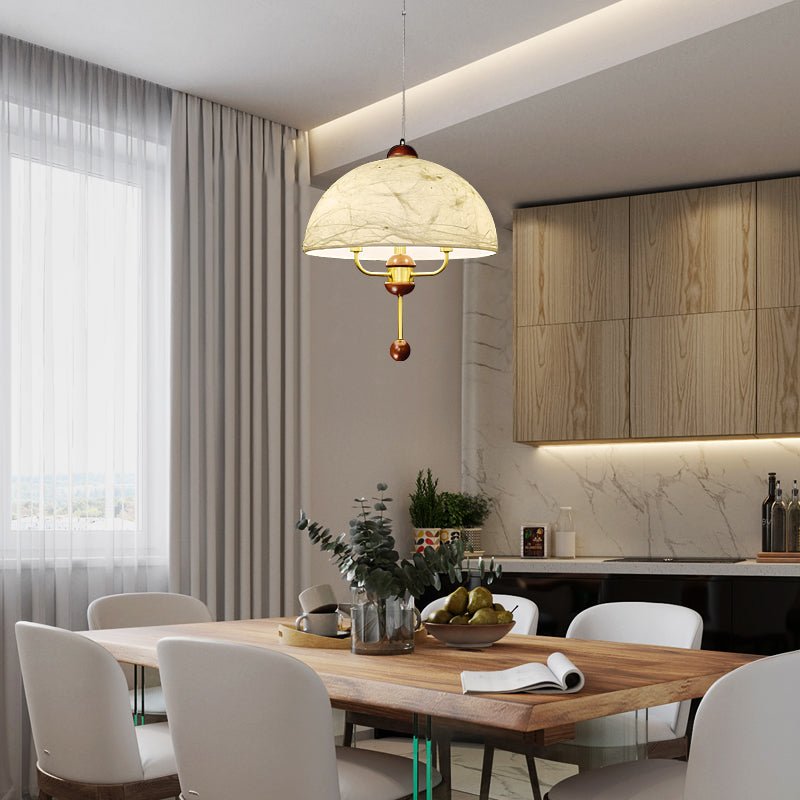 Varaeia Traditional Elegance Bloom Fabric Wood Pendant Lamp