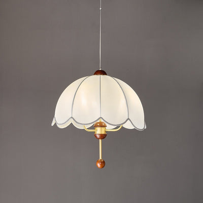 Varaeia Traditional Elegance Bloom Fabric Wood Pendant Lamp