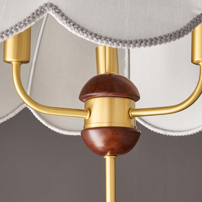 Varaeia Traditional Elegance Bloom Fabric Wood Pendant Lamp