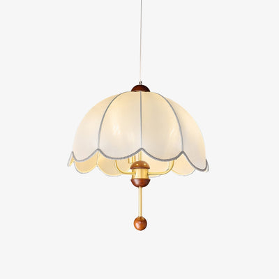 Varaeia Traditional Elegance Bloom Fabric Wood Pendant Lamp