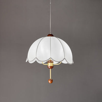 Varaeia Traditional Elegance Bloom Fabric Wood Pendant Lamp