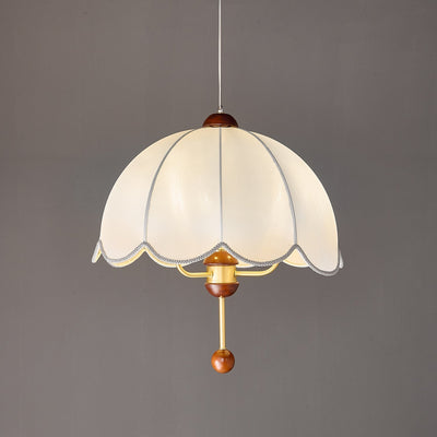 Varaeia Traditional Elegance Bloom Fabric Wood Pendant Lamp