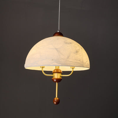 Varaeia Traditional Elegance Bloom Fabric Wood Pendant Lamp