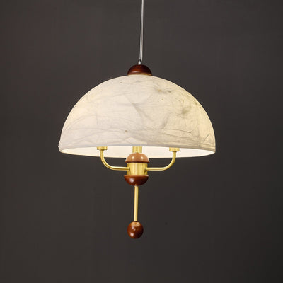 Varaeia Traditional Elegance Bloom Fabric Wood Pendant Lamp