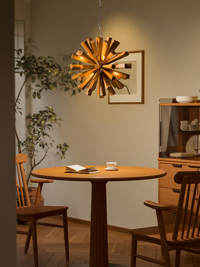 Elvarelle Premium Nordic Art Burst Wood Chandelier