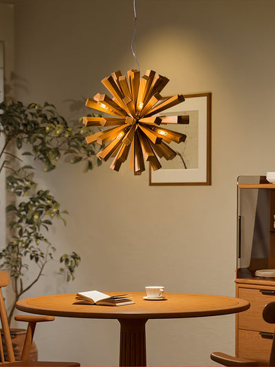 Elvarelle Premium Nordic Art Burst Wood Chandelier
