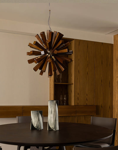 Elvarelle Premium Nordic Art Burst Wood Chandelier