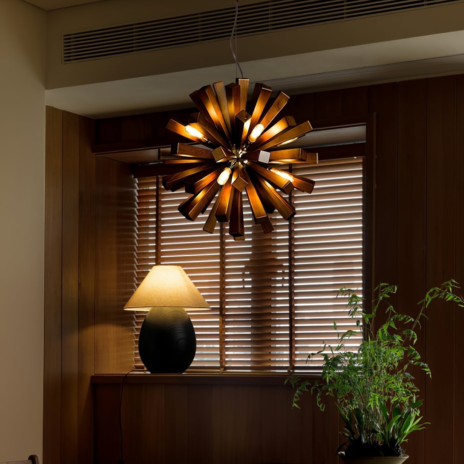 Elvarelle Premium Nordic Art Burst Wood Chandelier