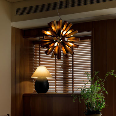 Elvarelle Premium Nordic Art Burst Wood Chandelier
