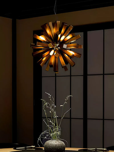 Elvarelle Premium Nordic Art Burst Wood Chandelier
