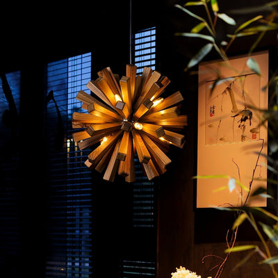 Elvarelle Premium Nordic Art Burst Wood Chandelier