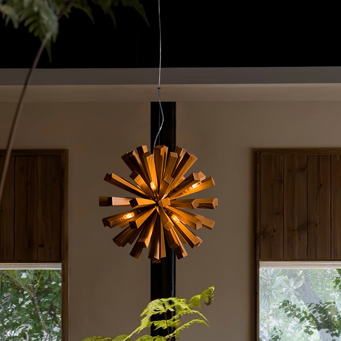 Elvarelle Premium Nordic Art Burst Wood Chandelier