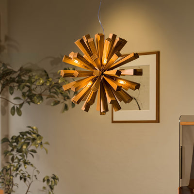 Elvarelle Premium Nordic Art Burst Wood Chandelier