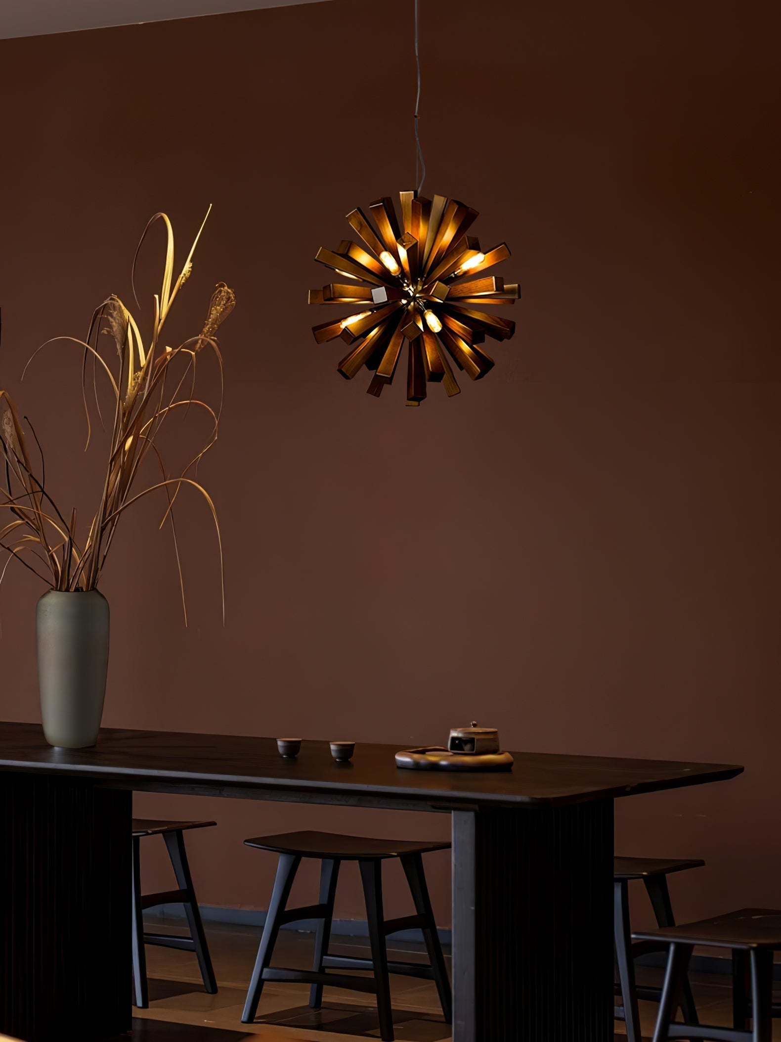 Elvarelle Premium Nordic Art Burst Wood Chandelier