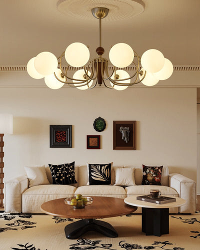 Orvynia Elegance Classic Grove Wood Glass Chandelier