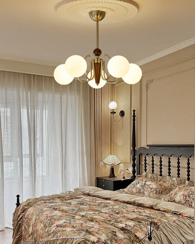 Orvynia Elegance Classic Grove Wood Glass Chandelier