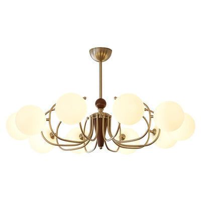 Orvynia Elegance Classic Grove Wood Glass Chandelier