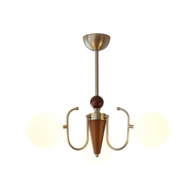 Orvynia Elegance Classic Grove Wood Glass Chandelier