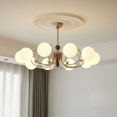 Orvynia Elegance Classic Grove Wood Glass Chandelier