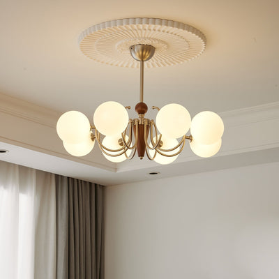 Orvynia Elegance Classic Grove Wood Glass Chandelier