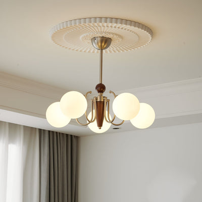 Orvynia Elegance Classic Grove Wood Glass Chandelier