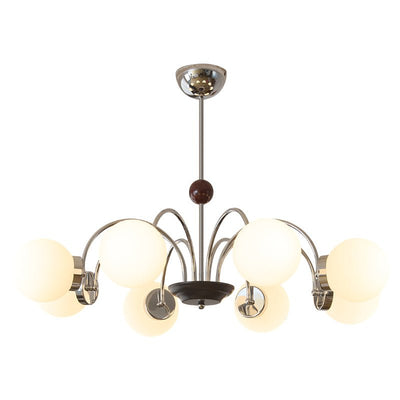Rinuaine Chandelier Wood Glass Contemporary Curved