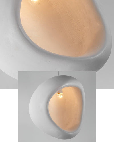 Seo Pendant Lamp Plaster Organic Hollow Teardrop Wabi Sabi