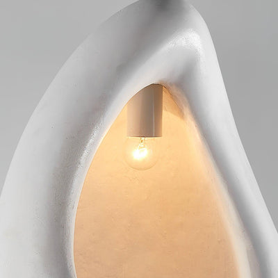 Seo Pendant Lamp Plaster Organic Hollow Teardrop Wabi Sabi