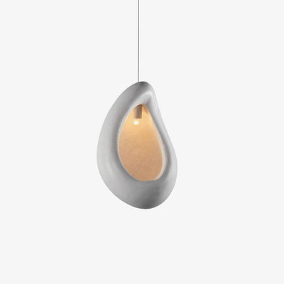 Seo Pendant Lamp Plaster Organic Hollow Teardrop Wabi Sabi