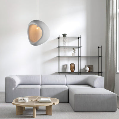 Seo Pendant Lamp Plaster Organic Hollow Teardrop Wabi Sabi