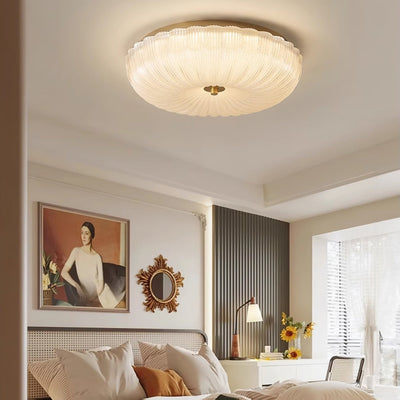 Delafield Ripple Glass Flush Mount Ceiling Light