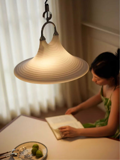 Aurmiros Modern Minimalist Swirl Glass Pendant Light