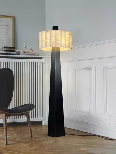 Wolve Alabaster Obelisk Floor Lamp