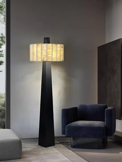 Wolve Alabaster Obelisk Floor Lamp