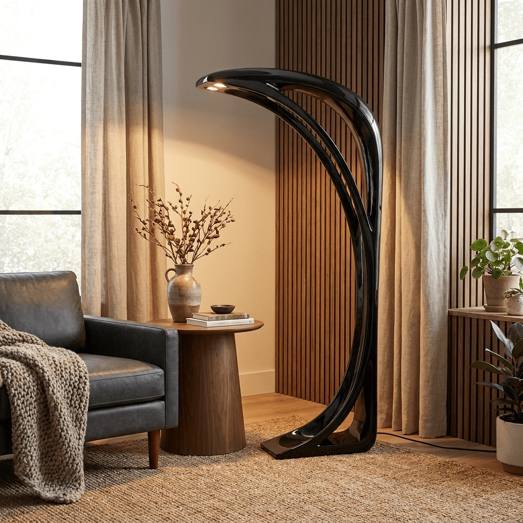 Obsidian Curve Floor Lamp