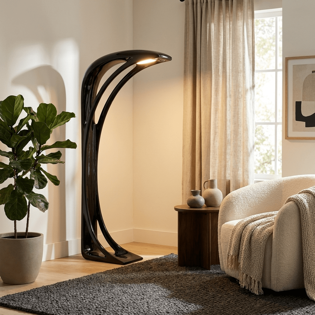 Obsidian Curve Floor Lamp