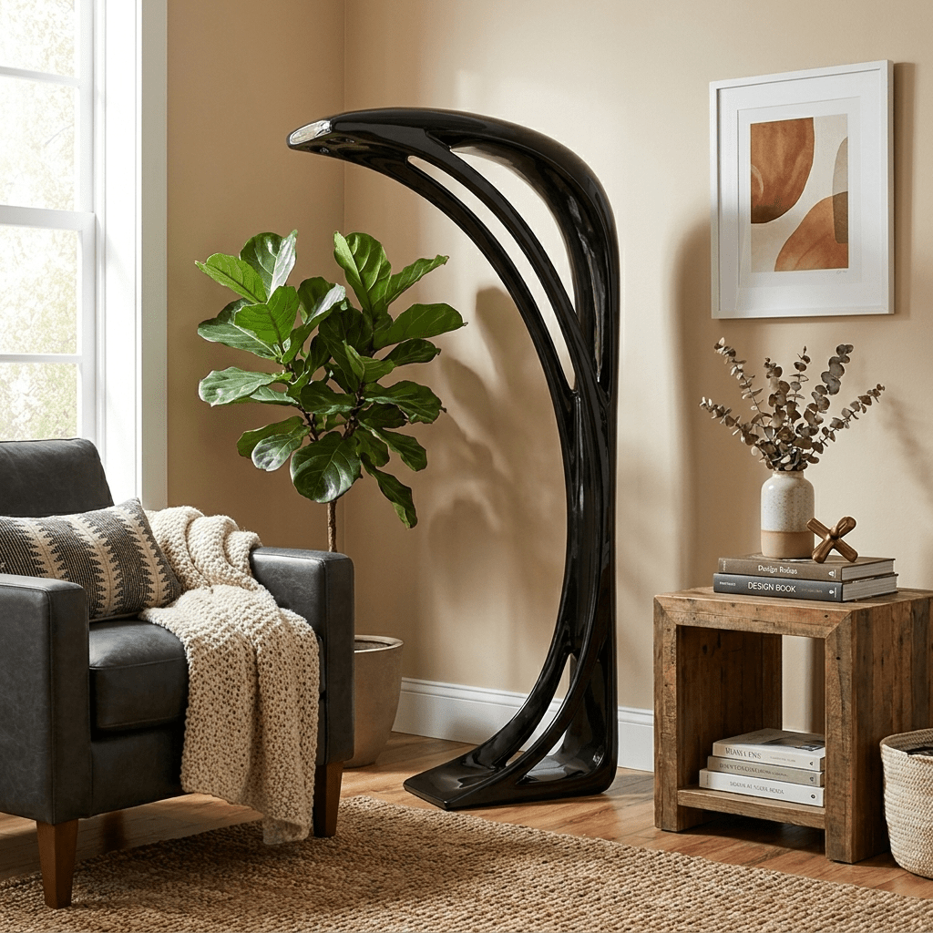 Obsidian Curve Floor Lamp