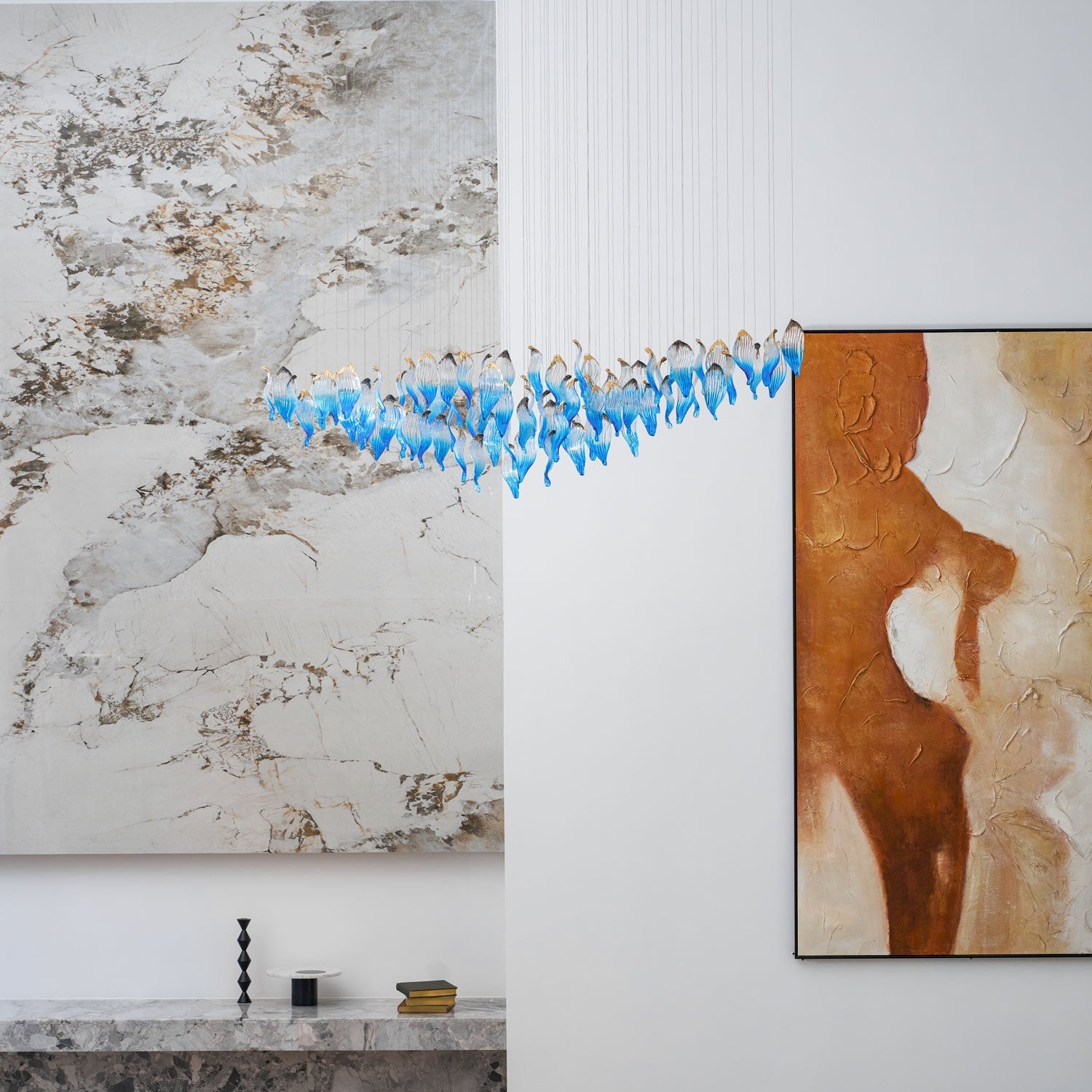Asteria Wave Blown  Glass Customize Chandelier