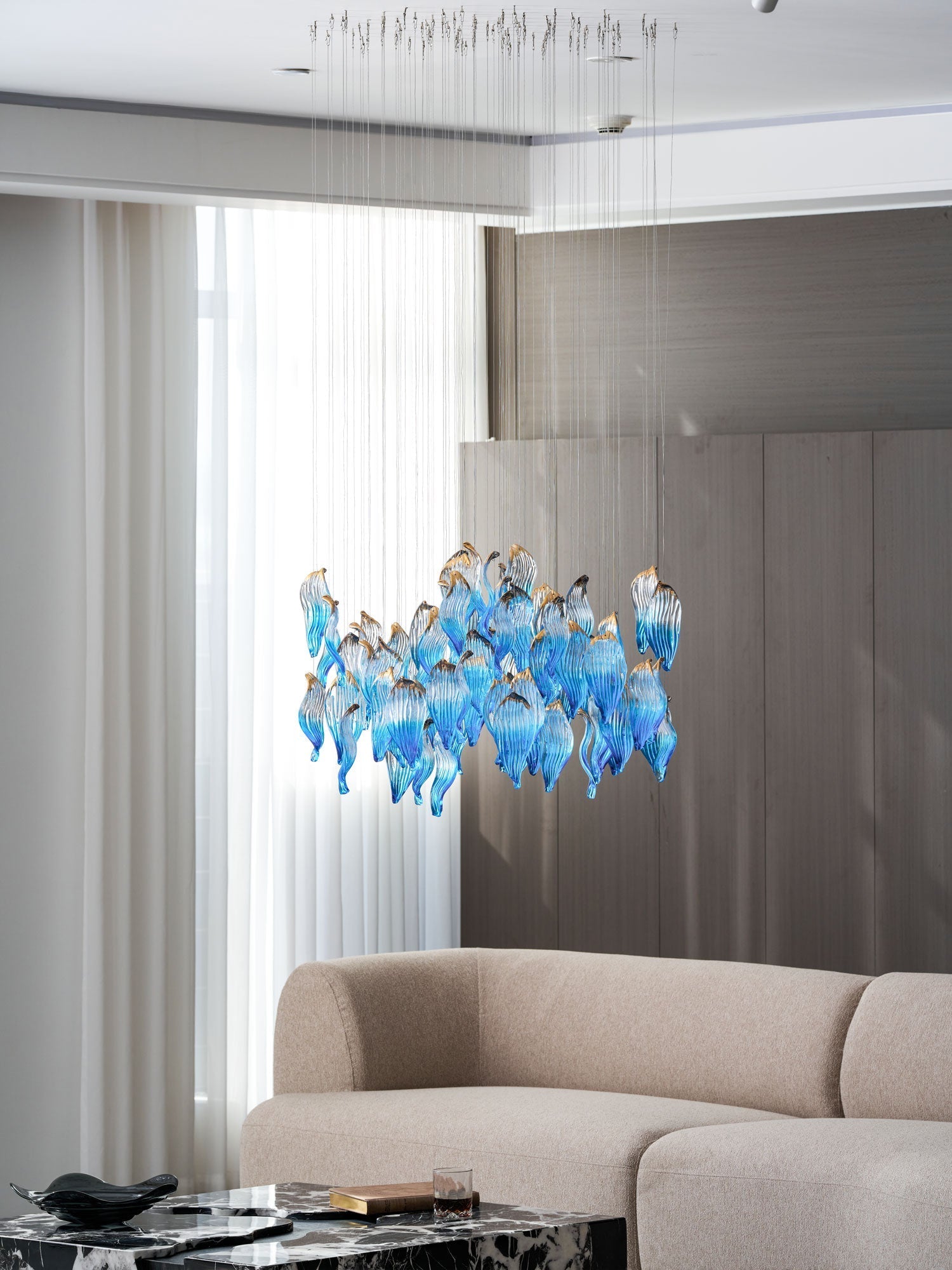 Asteria Wave Blown  Glass Customize Chandelier