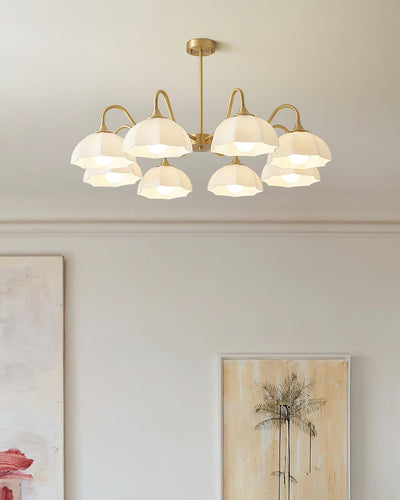 Lustra Chandelier Octagonal Glass Bowl Copper French - Neutral Decor