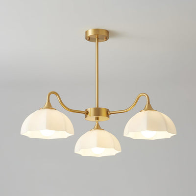 Lustra Chandelier Octagonal Glass Bowl Copper French - Neutral Decor