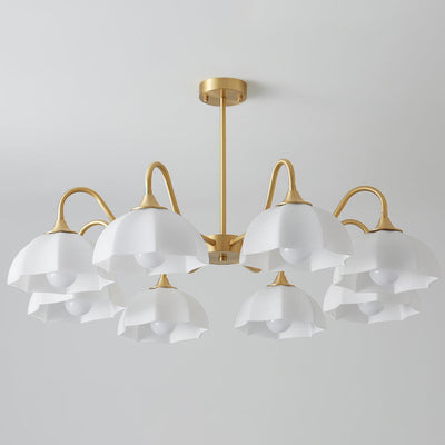 Lustra Chandelier Octagonal Glass Bowl Copper French - Neutral Decor