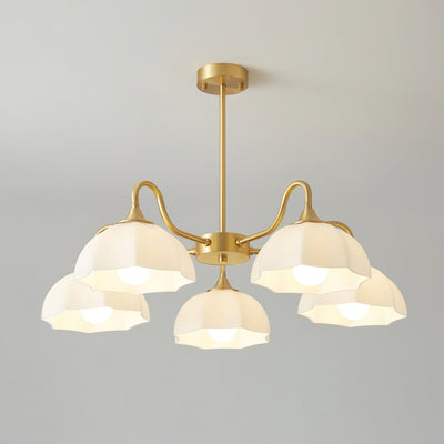 Lustra Chandelier Octagonal Glass Bowl Copper French - Neutral Decor