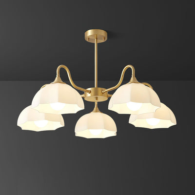 Lustra Chandelier Octagonal Glass Bowl Copper French - Neutral Decor
