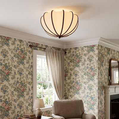 Pemberley Scalloped Fabric Flush Mount