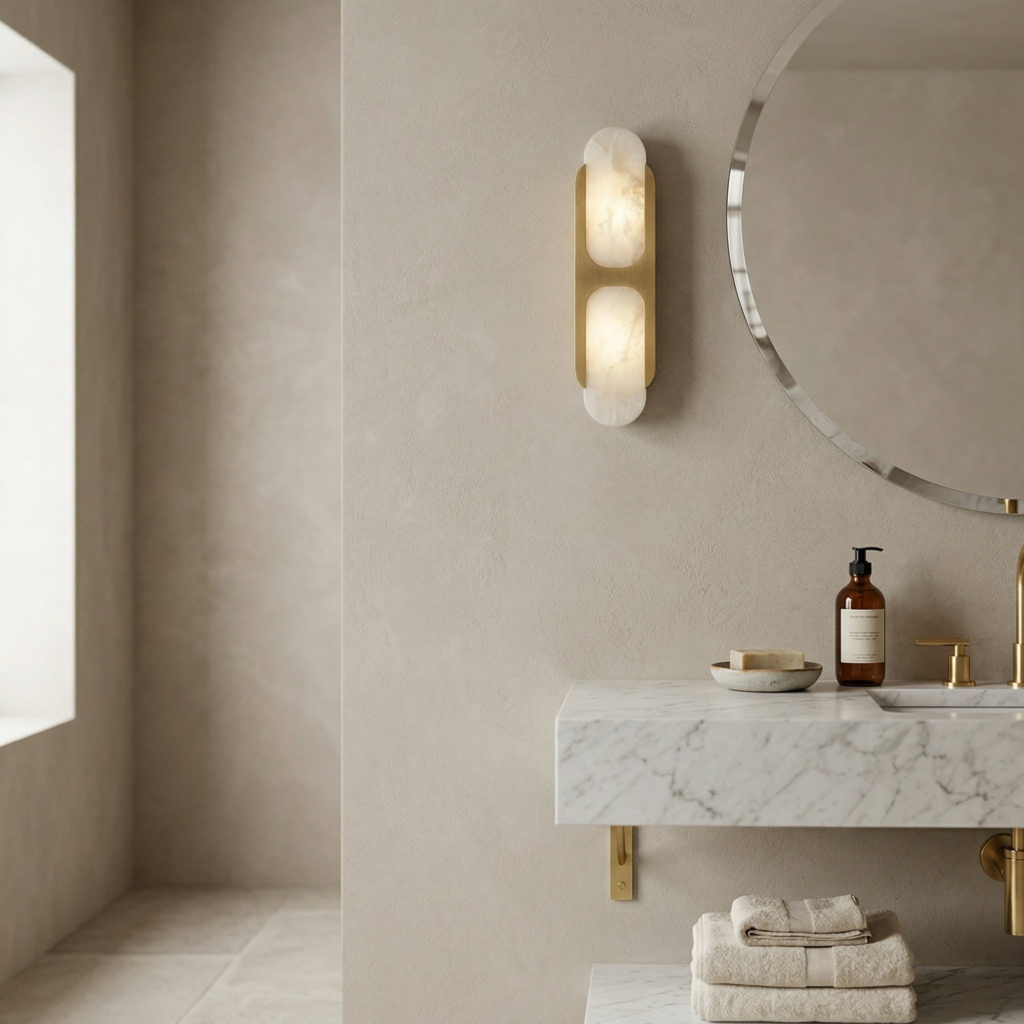 Silverford Alabaster Indoor Wall Light